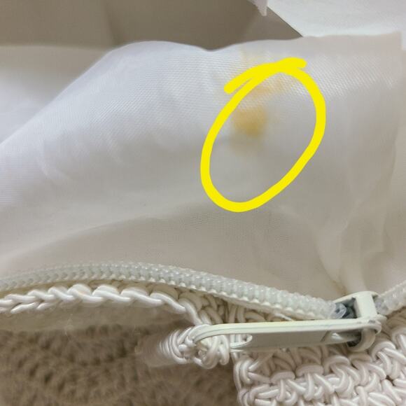 Carlo D'S'anti Knitted White Crochet Cottage Core Cream Purse Bag Beachy Boho - Picture 6 of 14